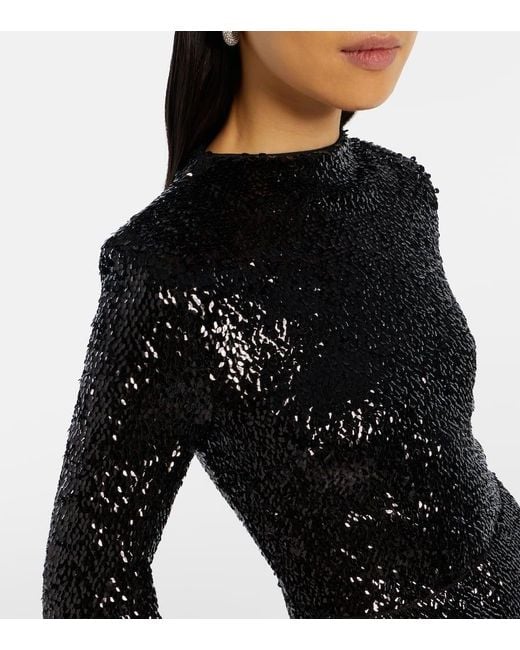 Jonathan Simkhai Black Beatrice Sequined Gown