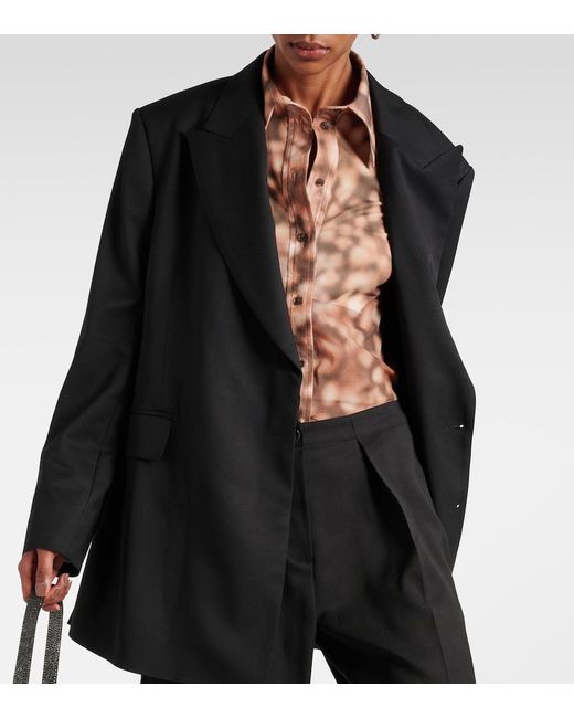 Blazer Con Cinturon Acne de color Black