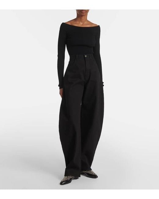 Alaïa Black Verzierte Ankle Boots Aus Leder