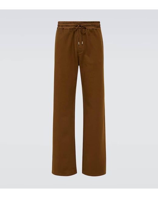 Saint Laurent Brown Cotton Fleece Sweatpants for men