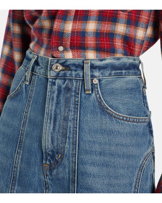 Citizens of Humanity Blue Gaucho Vintage Denim Maxi Skirt