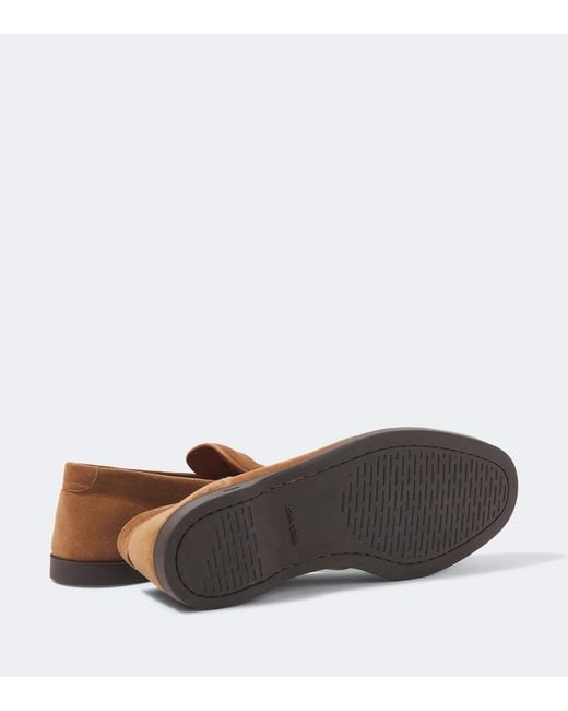 John Lobb Brown Pace Suede Loafers for men