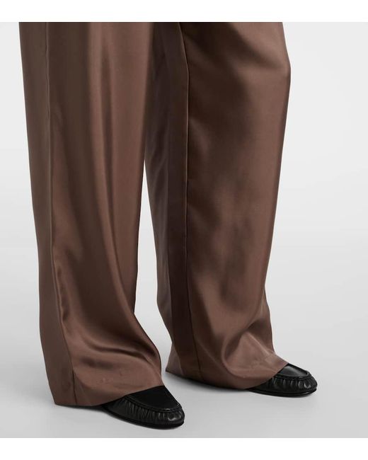 Rohe Brown Weite Hose Aus Seidensatin