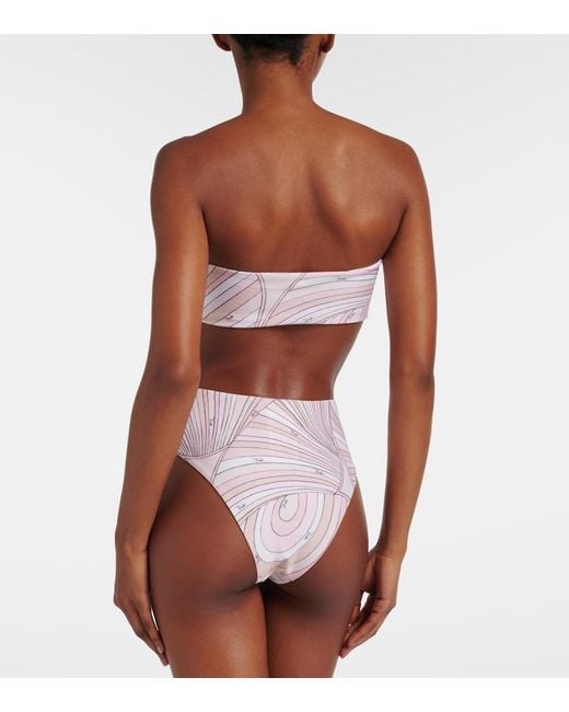 Emilio Pucci Pink Iride Bandeau Bikini Top