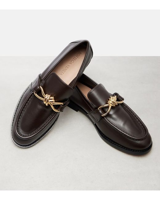 Bottega Veneta Black Astaire Knot Leather Loafers