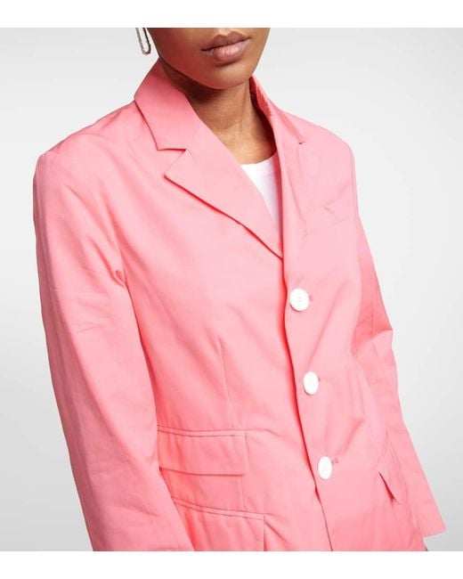 Blazer de algodon de botonadura simple Plan C de color Pink