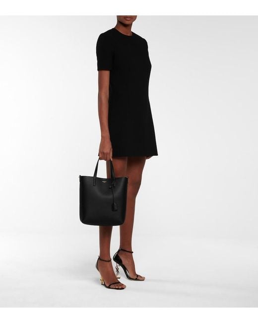 Saint Laurent Black Toy N/s Leather Shopper Tote