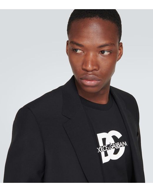 Camiseta de jersey de algodon con logo Dolce & Gabbana de hombre de color Black