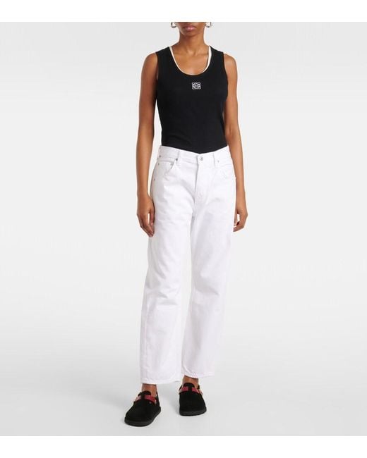 Citizens of Humanity White Winslow Mid-Rise Straight Jeans