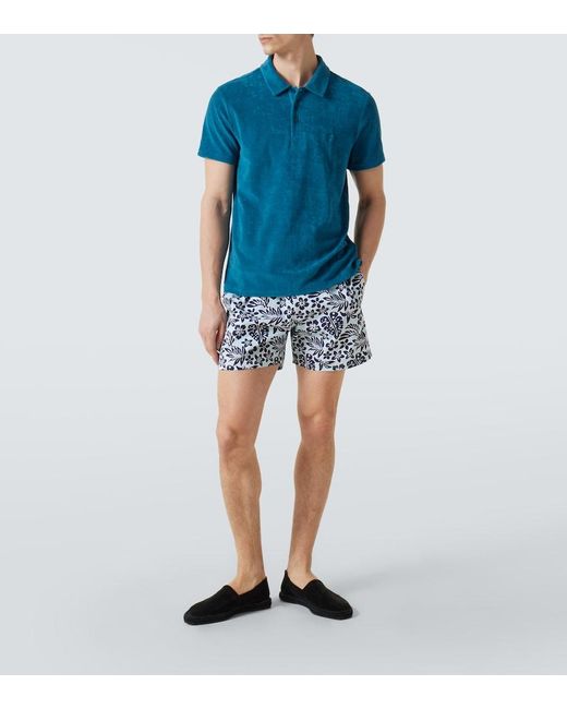 Vilebrequin Blue Cotton-Blend Terry Polo Shirt for men