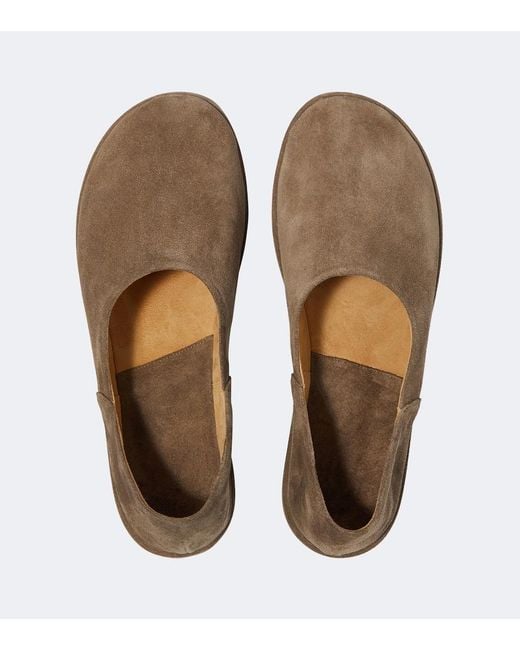 The Row Brown Canal Suede Flats for men
