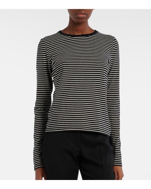 Nili Lotan Blue Simone Striped Cotton Jersey T-Shirt