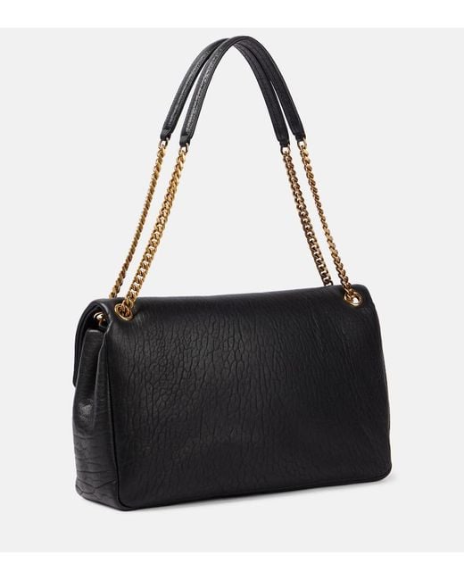 Saint Laurent Black Calypso Large Leather Shoulder Bag