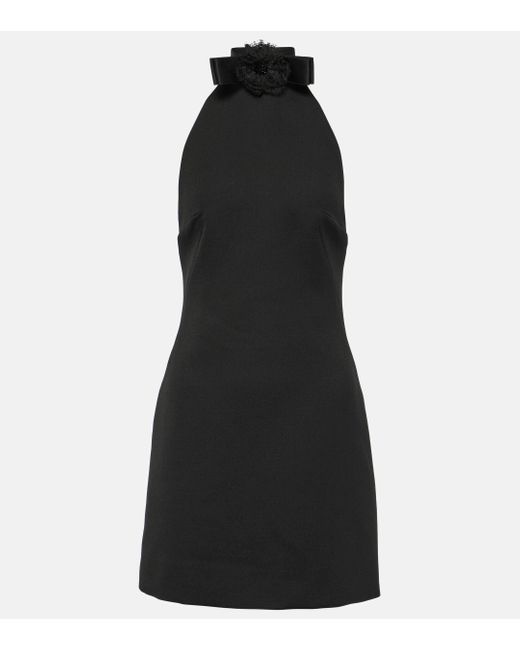 Dolce & Gabbana Black Halterneck Virgin Wool Minidress