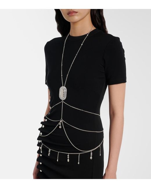 Rabanne White Crystal-Embellished Body Chain
