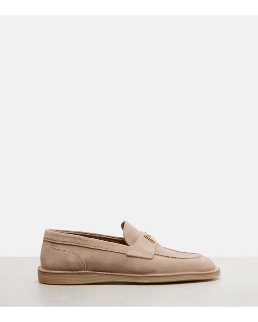 Dolce & Gabbana Pink Dg Suede Loafers