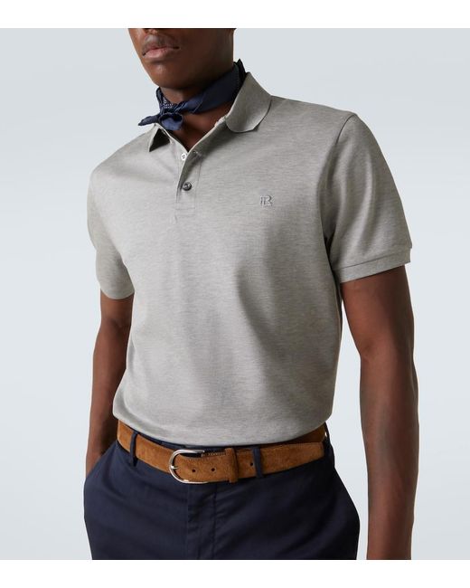 Ralph Lauren Gray Reg Cotton Pique Polo Shirt for men