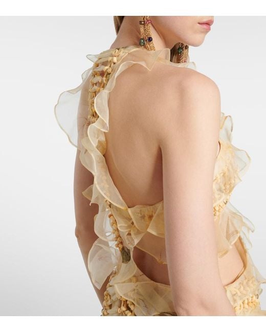 Zimmermann Natural Balance Ruffled Silk Organza Maxi Dress