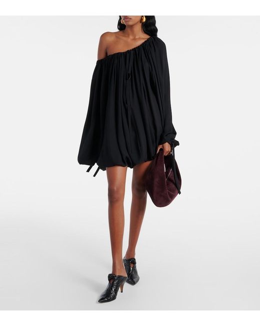 Khaite Black Nash Silk Minidress