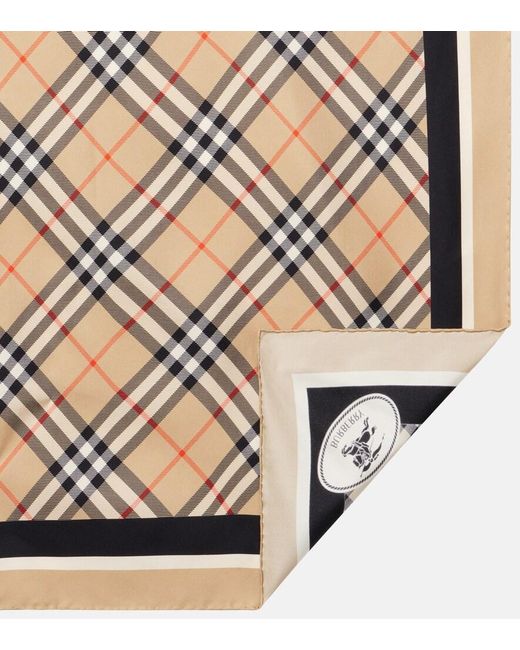 Burberry Metallic Check Silk Scarf
