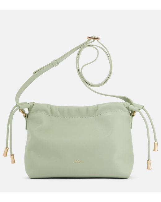 A.P.C. Green Ninon Mini Faux Leather Shoulder Bag