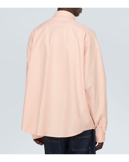 Camicia in cotone con logo di Givenchy in Pink da Uomo