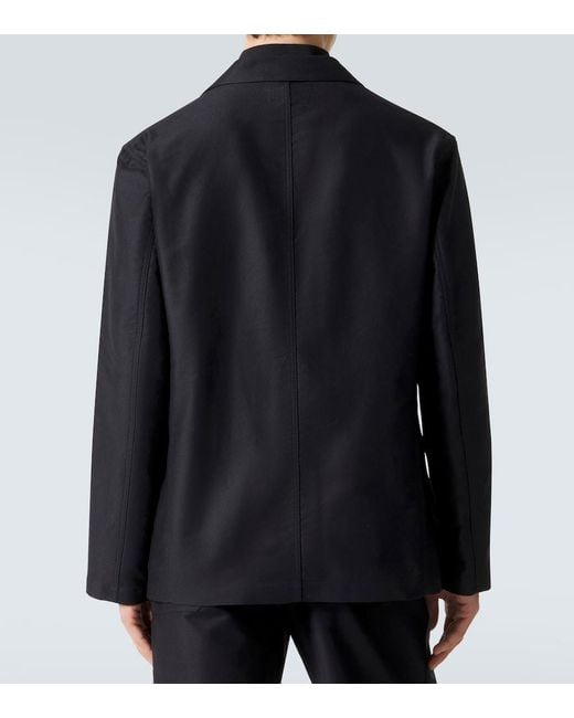 Lemaire Black Cotton Satin Suit Jacket for men