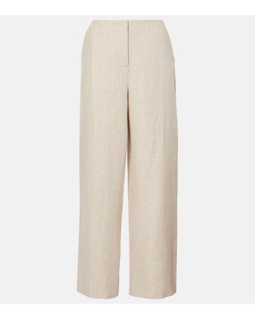 Faithfull The Brand Natural Meave Linen Wide-Leg Pants