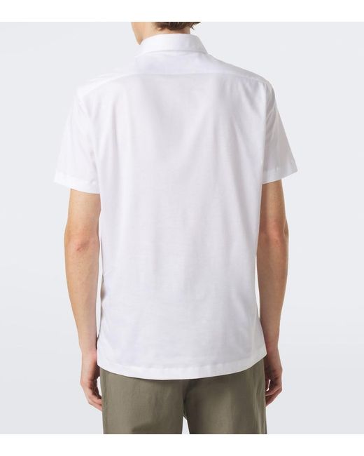 Kiton White Cotton Jersey Polo Shirt for men