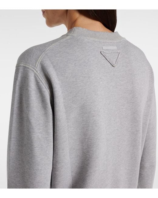Sudadera De Jersey De Algodon Prada de color Gray