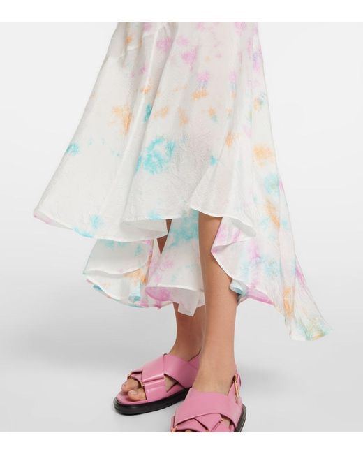 Anna Kosturova White Silk Maxi Dress
