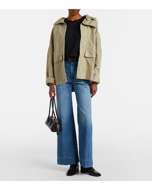 Victoria Beckham Blue Alina Faded Wide-Leg Jeans