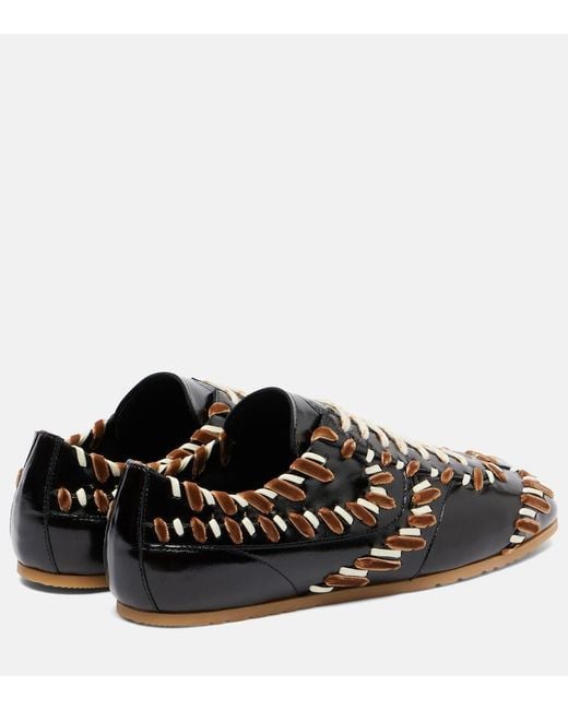 Dries Van Noten Black Leather Sneakers