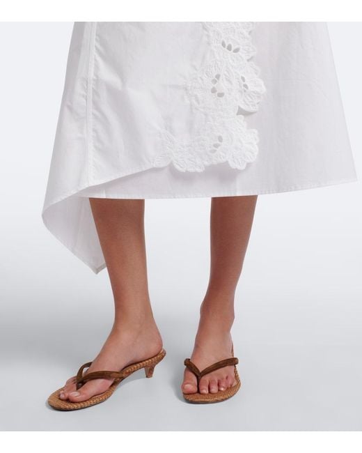 Sir White Klara Asymmetric Cotton Midi Skirt