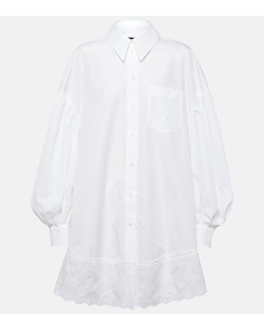 Simone Rocha White Cotton Shirt Dress