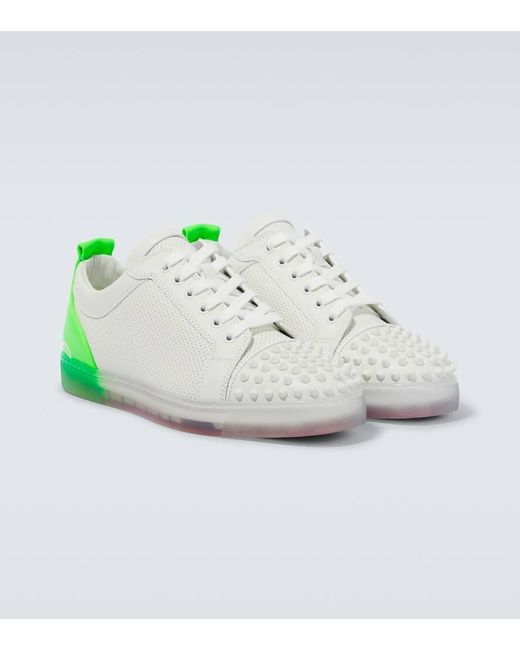 Christian Louboutin Green Louis Junior Spikes Sneakers for men