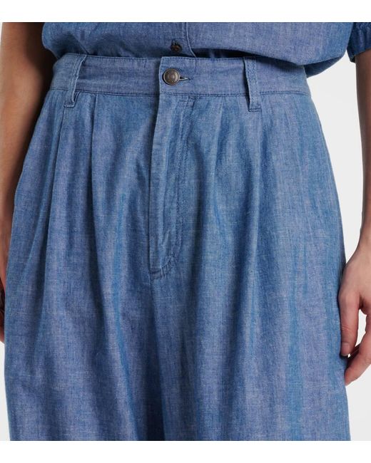 The Row Blue Rufos Twill Wide-Leg Pants