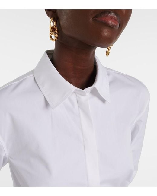 Valentino White Cotton Poplin Shirt Dress