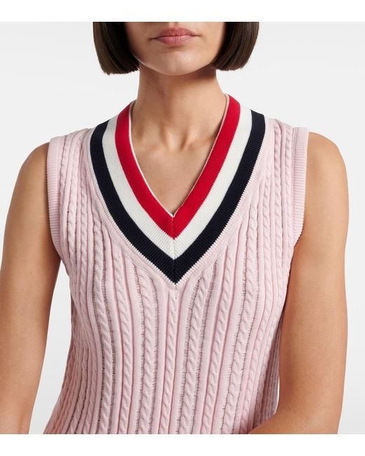 Thom Browne Pink Pleated Cotton Minidress
