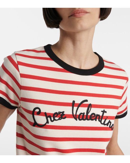 Valentino Red Chez Cotton Jersey T-Shirt