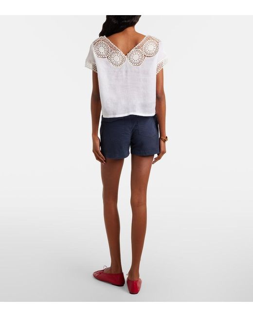 Nili Lotan Blue Utility Cotton Shorts