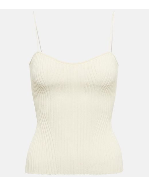 Khaite White Ziggy Ribbed Top