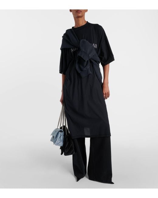 Robe en coton Balenciaga en coloris Black