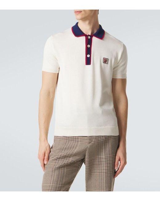 Valentino White Cotton Polo Sweater for men