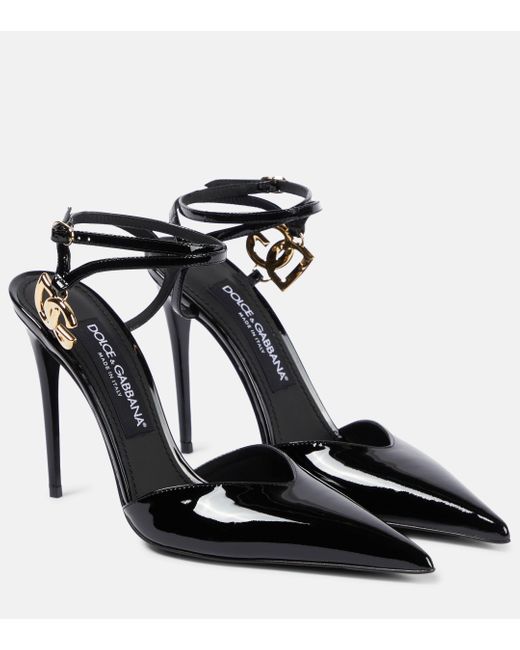 Escarpins en cuir verni Dolce & Gabbana en coloris Black