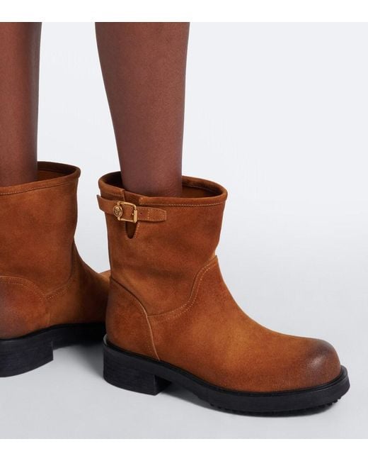 Versace Brown Suede Ankle Boots