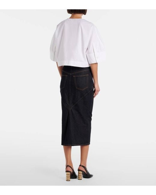 Falda Midi De Denim Givenchy de color Black