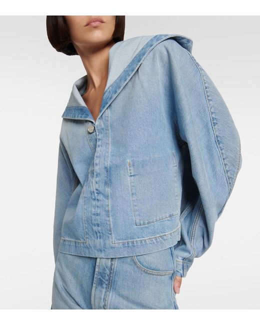 Alaïa Blue Cropped Denim Jacket