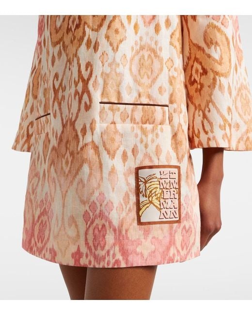 Zimmermann Pink Aster Printed Linen Beach Dress