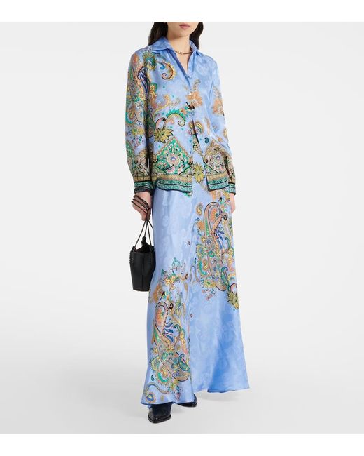 Etro Blue Printed Shirt